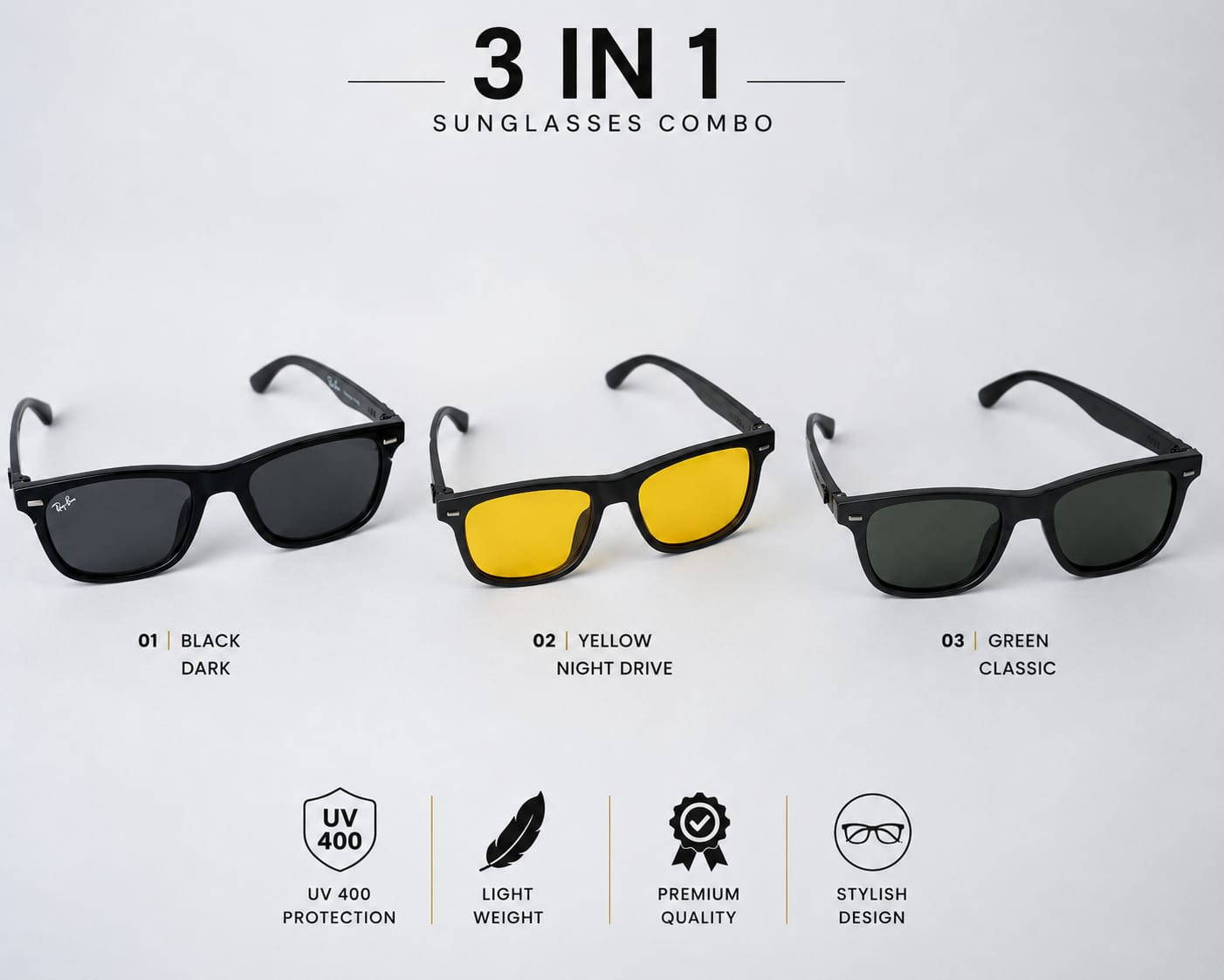 3 in 1 Sunglasses Combo